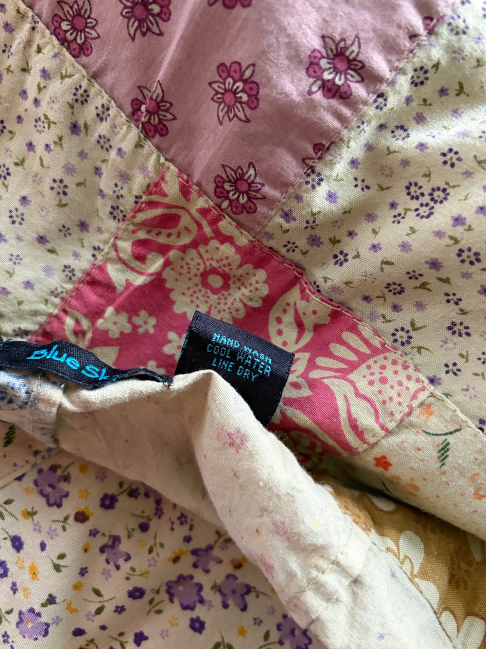 Blue Sky Bohemian Patchwork Maxi A-line Skirt Made In India - Picture 5 of 13